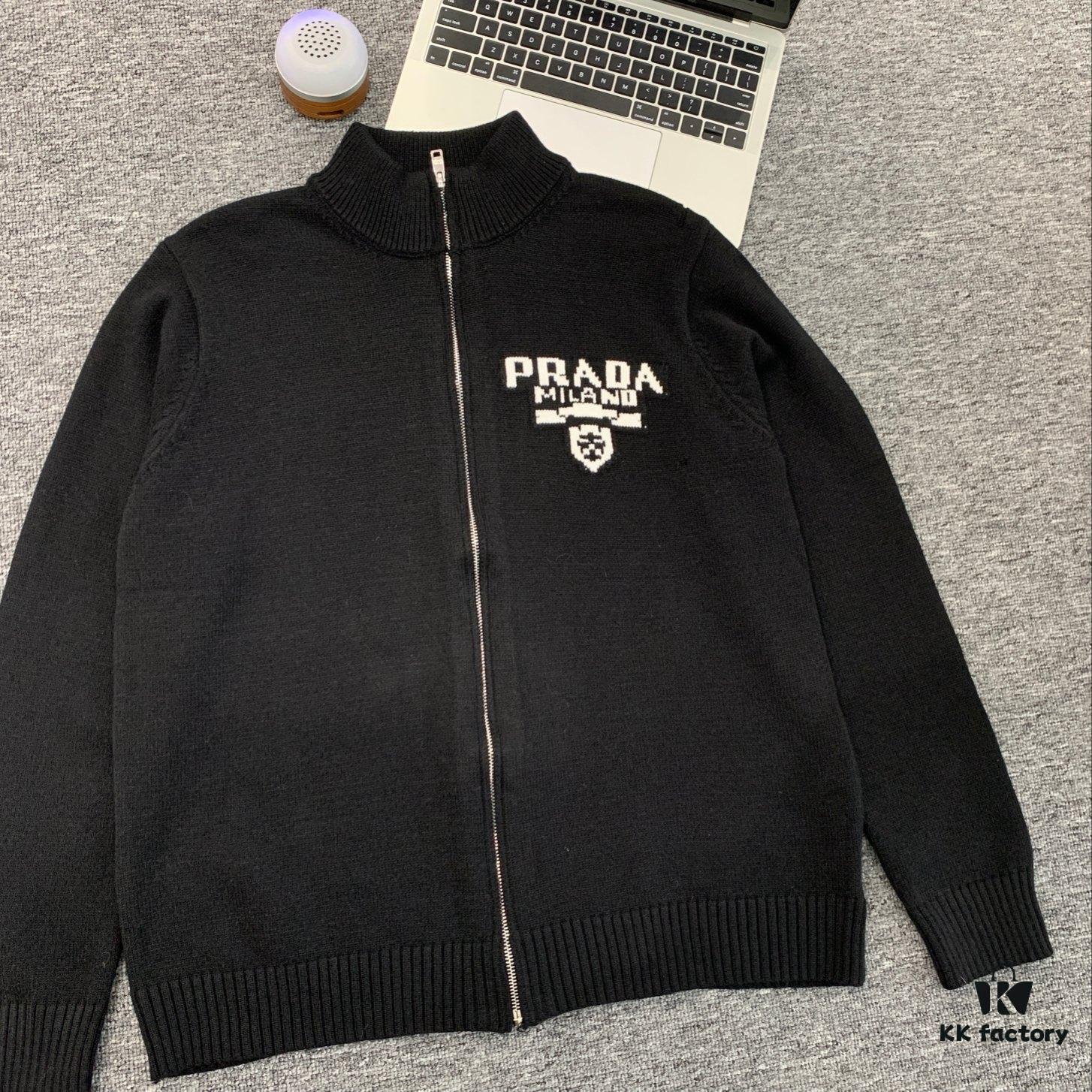 6931a0efccd8ab3d7af94ce3 New Prada 23FW Fall/Winter Fashion Show Stand Collar Zipper Knit Cardigan Sweater