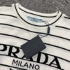 6931a0efccd8ab3d7af94ceb New Prada Striped Classic Logo Short Sleeve T-Shirt