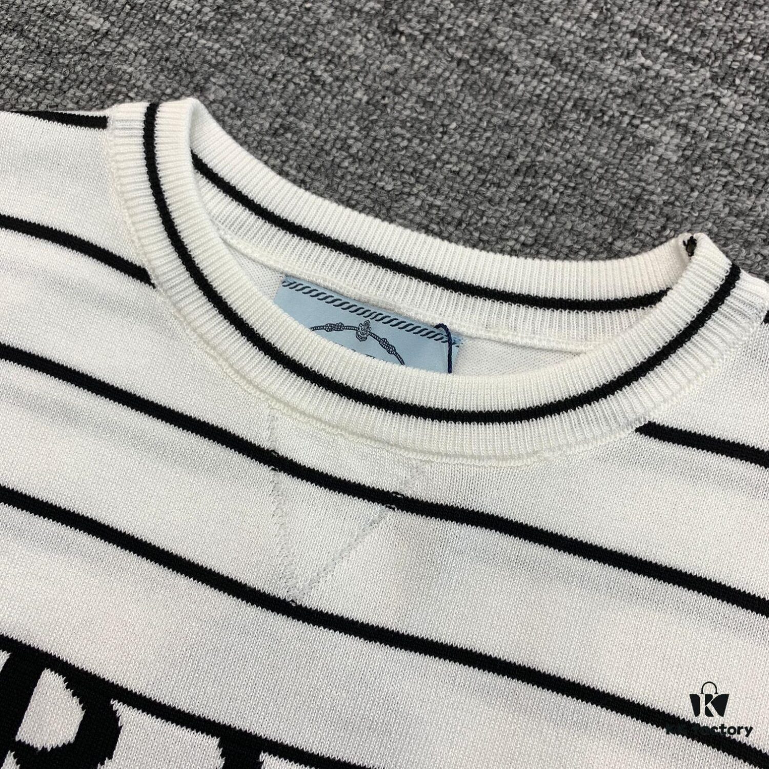 6931a0efccd8ab3d7af94cef New Prada Striped Classic Logo Short Sleeve T-Shirt