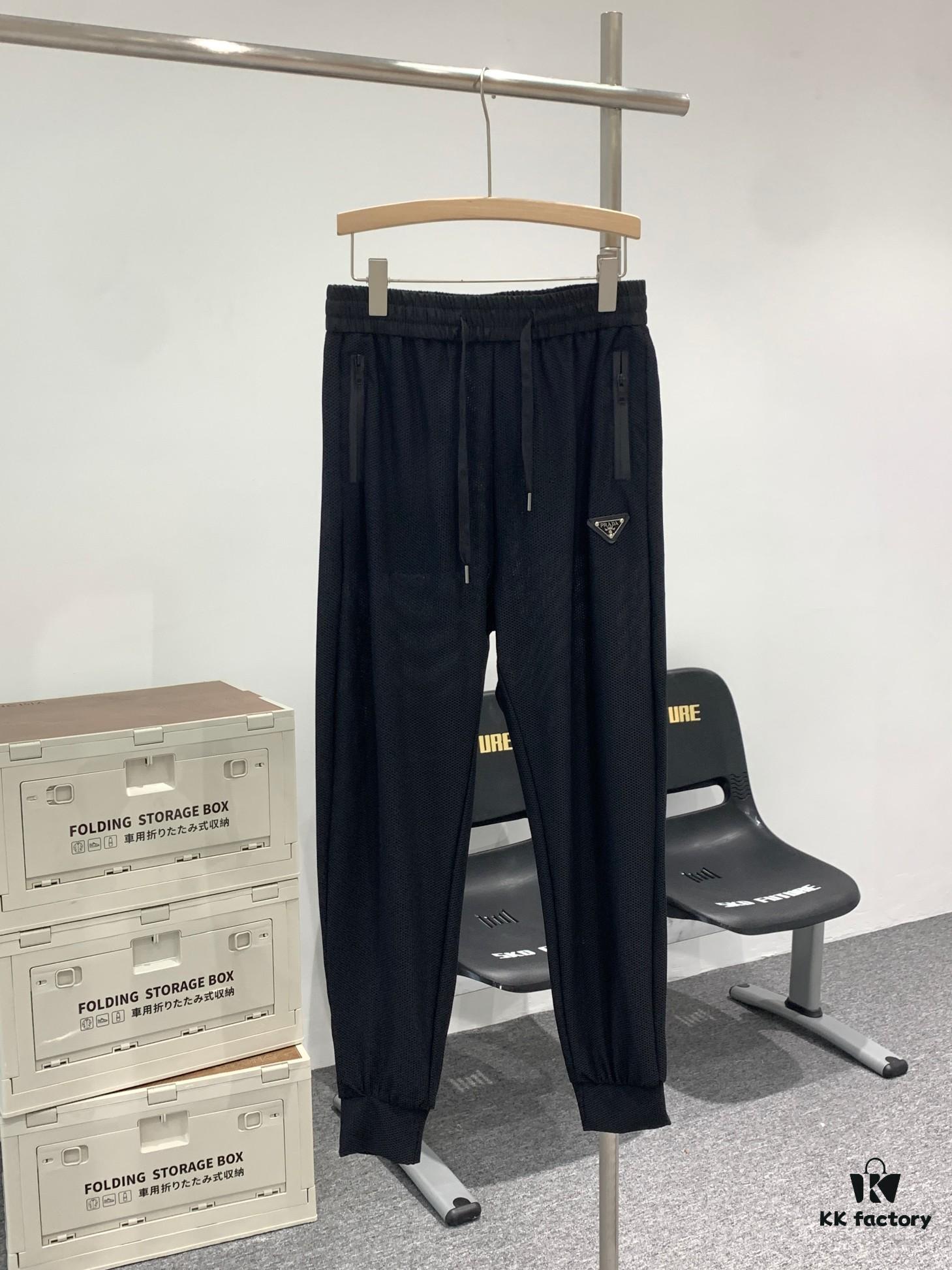6931a0f0ccd8ab3d7af94cf9 New PRADA 23SS Men's and Women's Casual Pants, Breathable Quick-Dry Long Trousers, Lightweight Ice-Silk Style Summer Pants