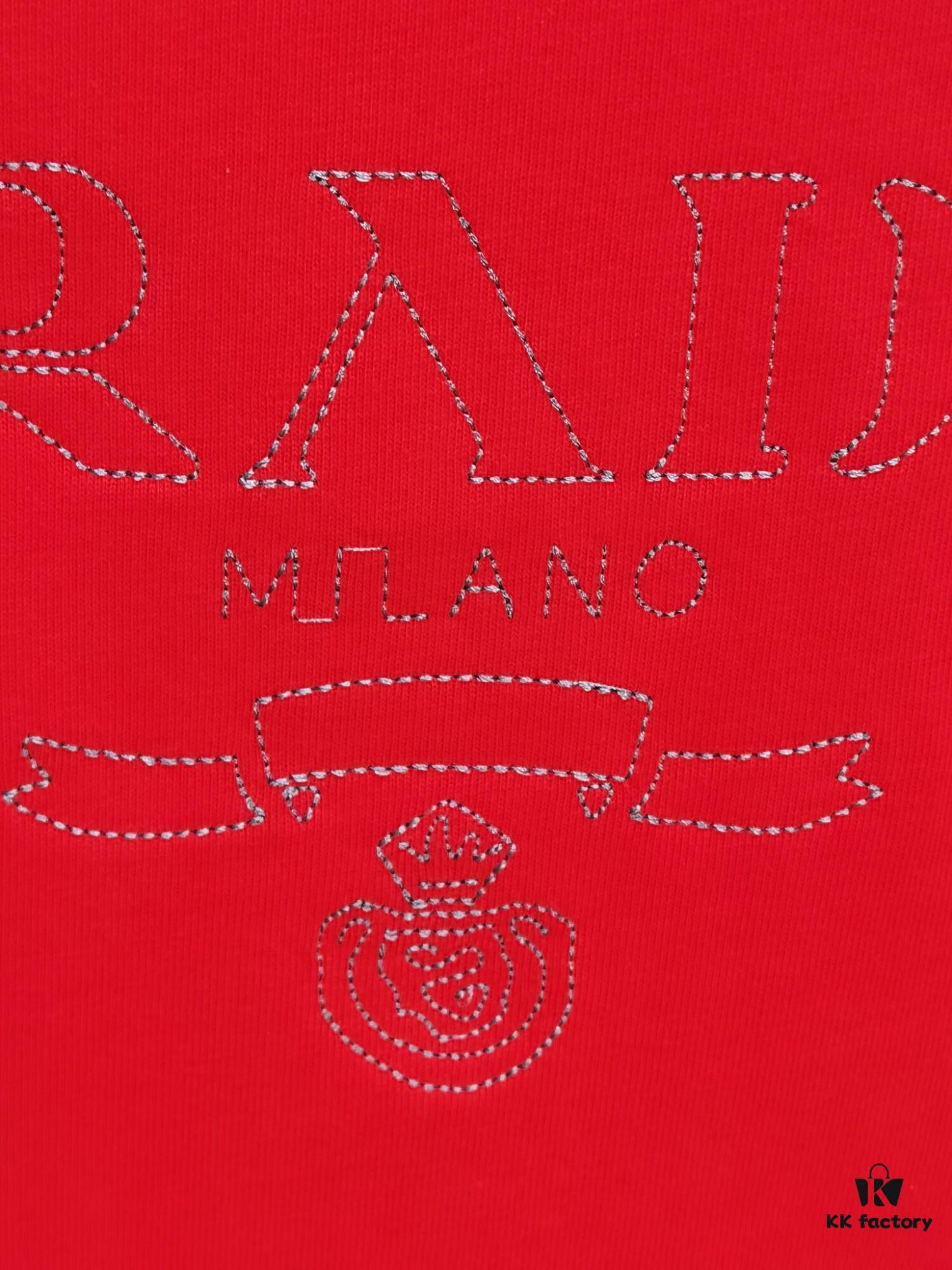 6931a0f1ccd8ab3d7af94d10 PR*DA Embroidered Premium Version Short Sleeve T-Shirt (Unisex) in Black, White, Red, Grey