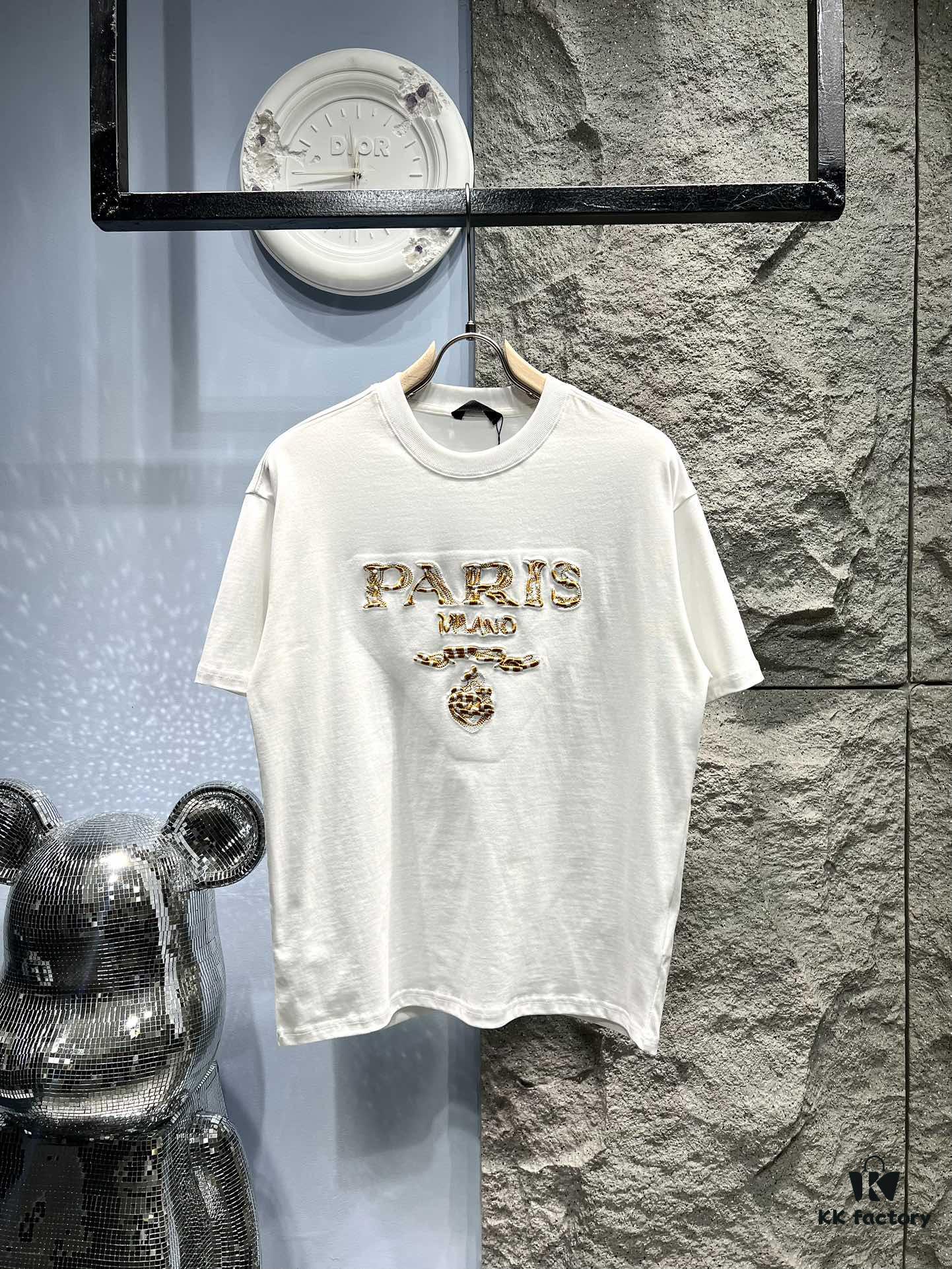 6931a0f2ccd8ab3d7af94d2a PRADA* Prada Jacquard Embroidery Large Logo Short Sleeve T-Shirt