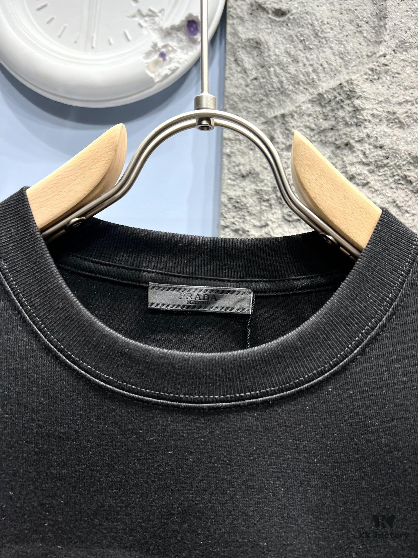6931a0f3ccd8ab3d7af94d34 PRADA - Jacquard Embroidered Logo Short Sleeve T-Shirt