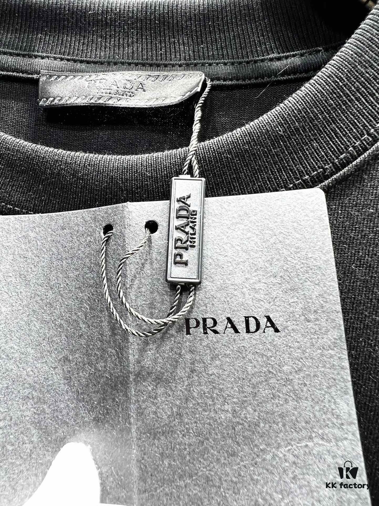 6931a0f3ccd8ab3d7af94d38 PRADA - Jacquard Embroidered Logo Short Sleeve T-Shirt