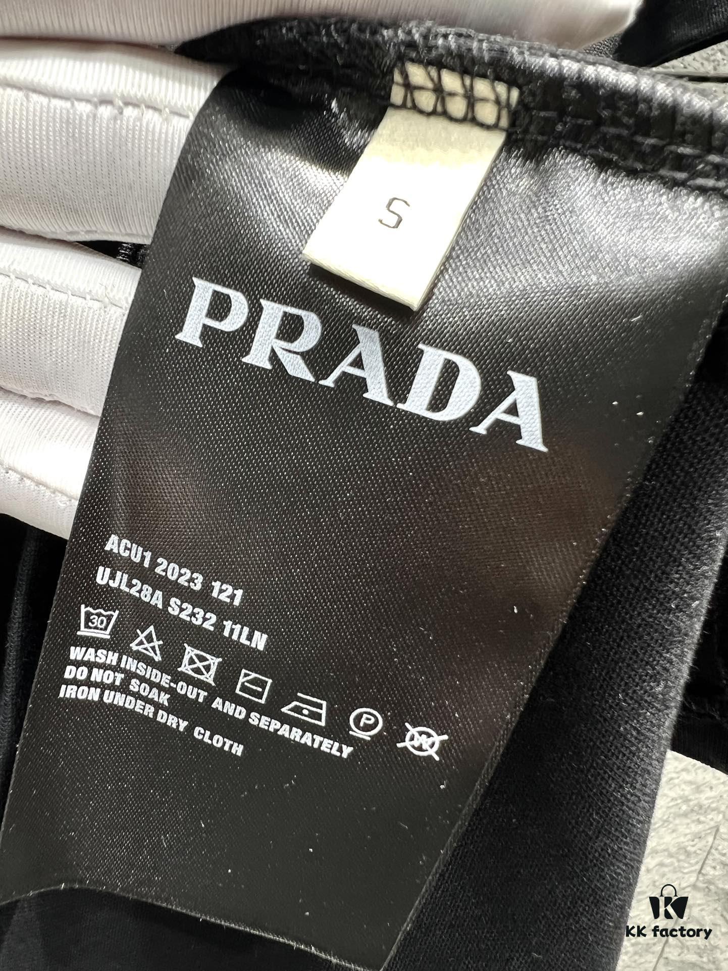 6931a0f3ccd8ab3d7af94d39 PRADA - Jacquard Embroidered Logo Short Sleeve T-Shirt