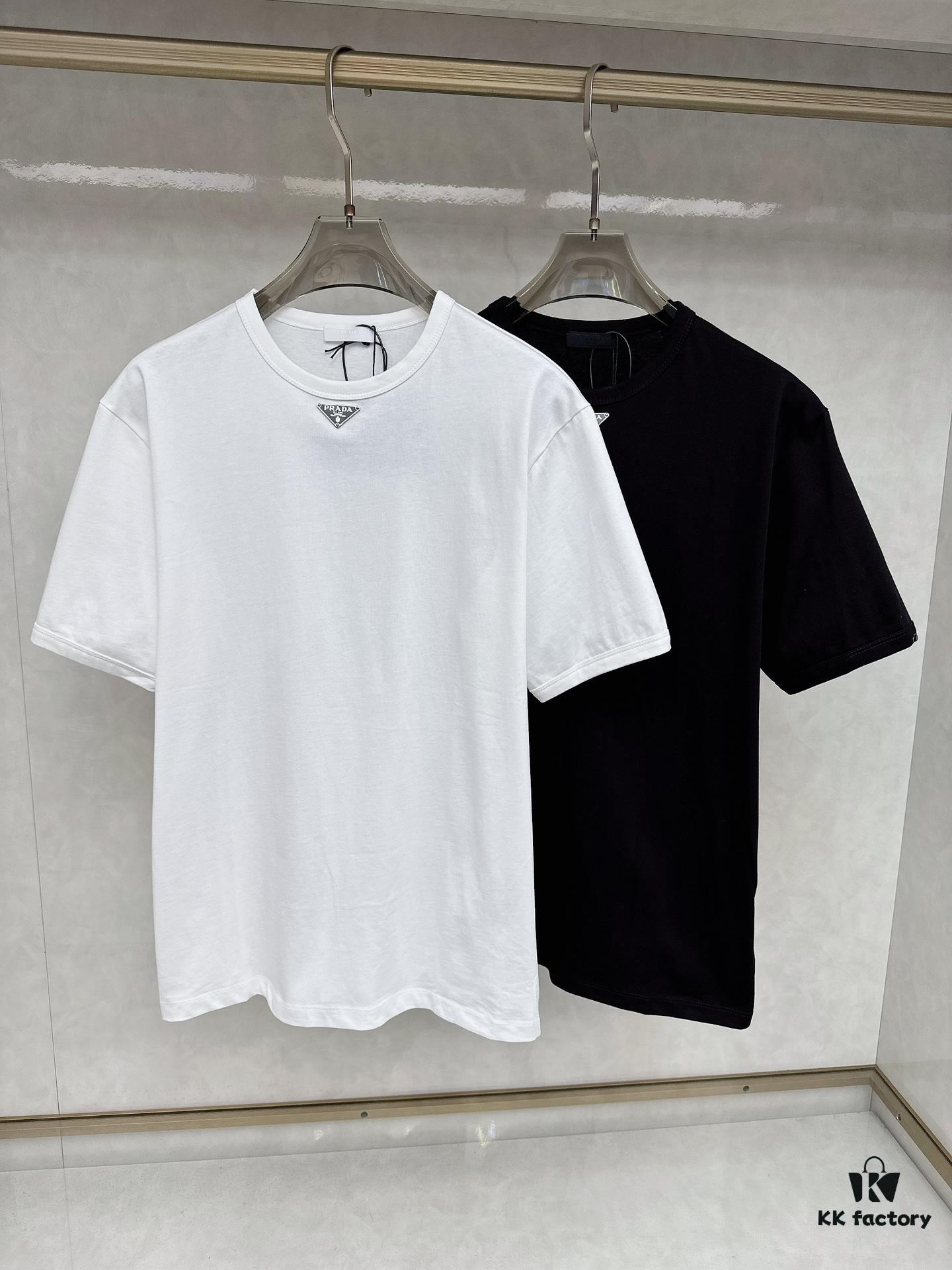 6931a0f5ccd8ab3d7af94d69 PRADA Triangle Logo Short Sleeve T-Shirt