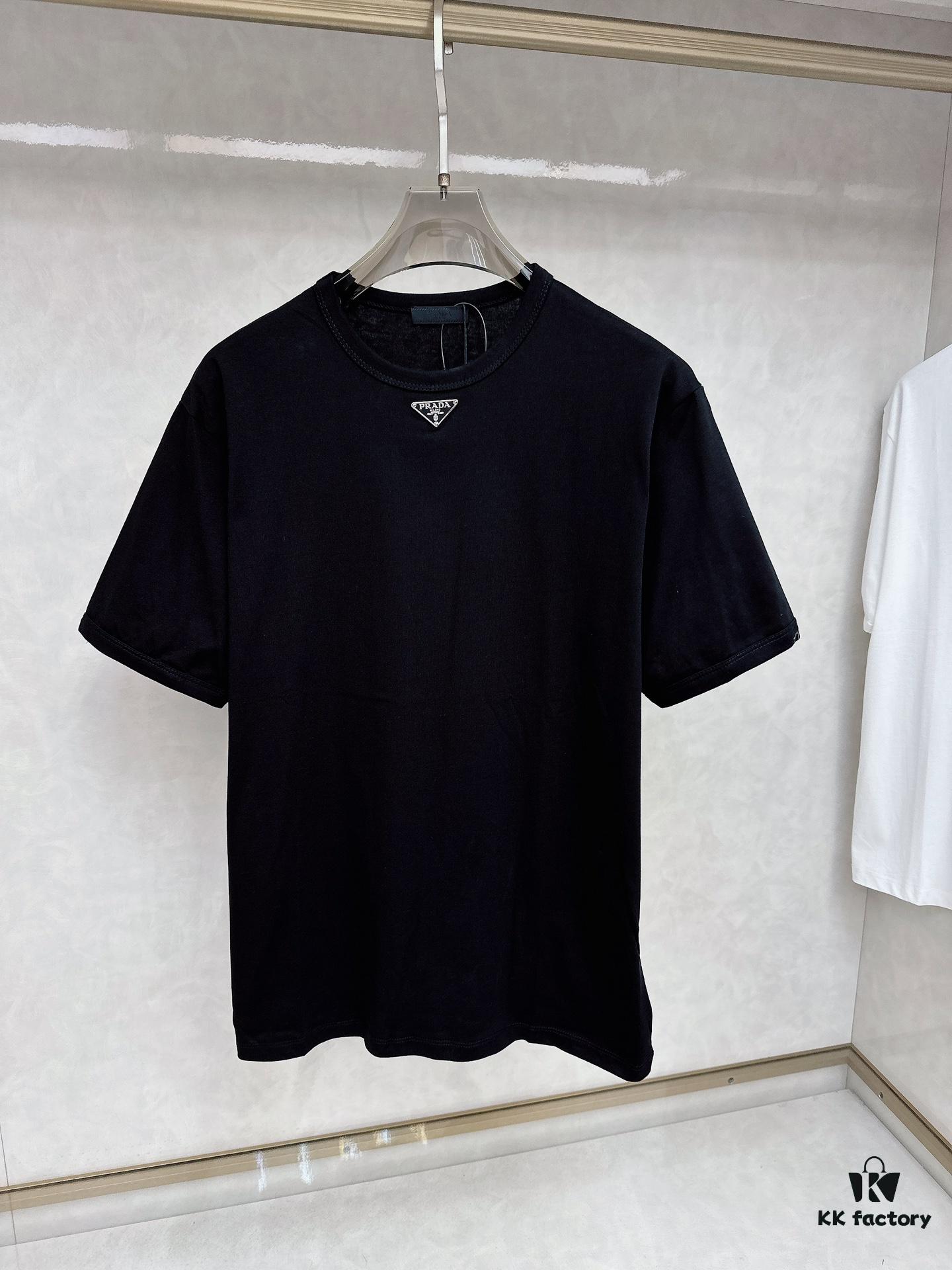 6931a0f5ccd8ab3d7af94d6a PRADA Triangle Logo Short Sleeve T-Shirt