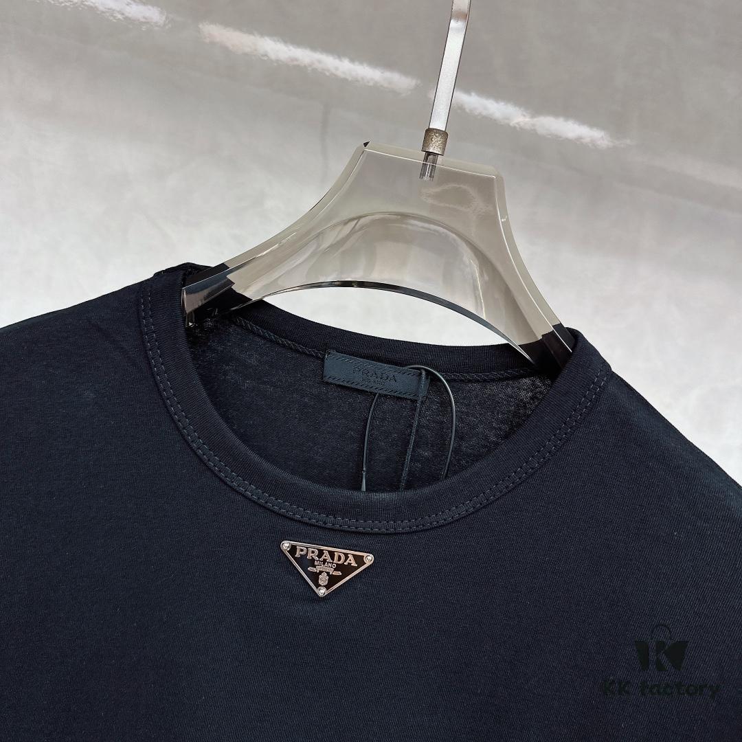 6931a0f5ccd8ab3d7af94d6d PRADA Triangle Logo Short Sleeve T-Shirt