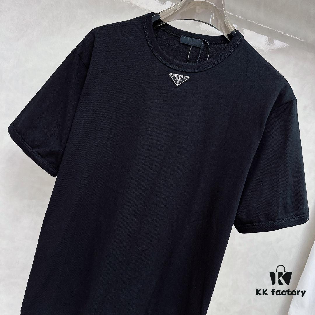 6931a0f5ccd8ab3d7af94d6e PRADA Triangle Logo Short Sleeve T-Shirt