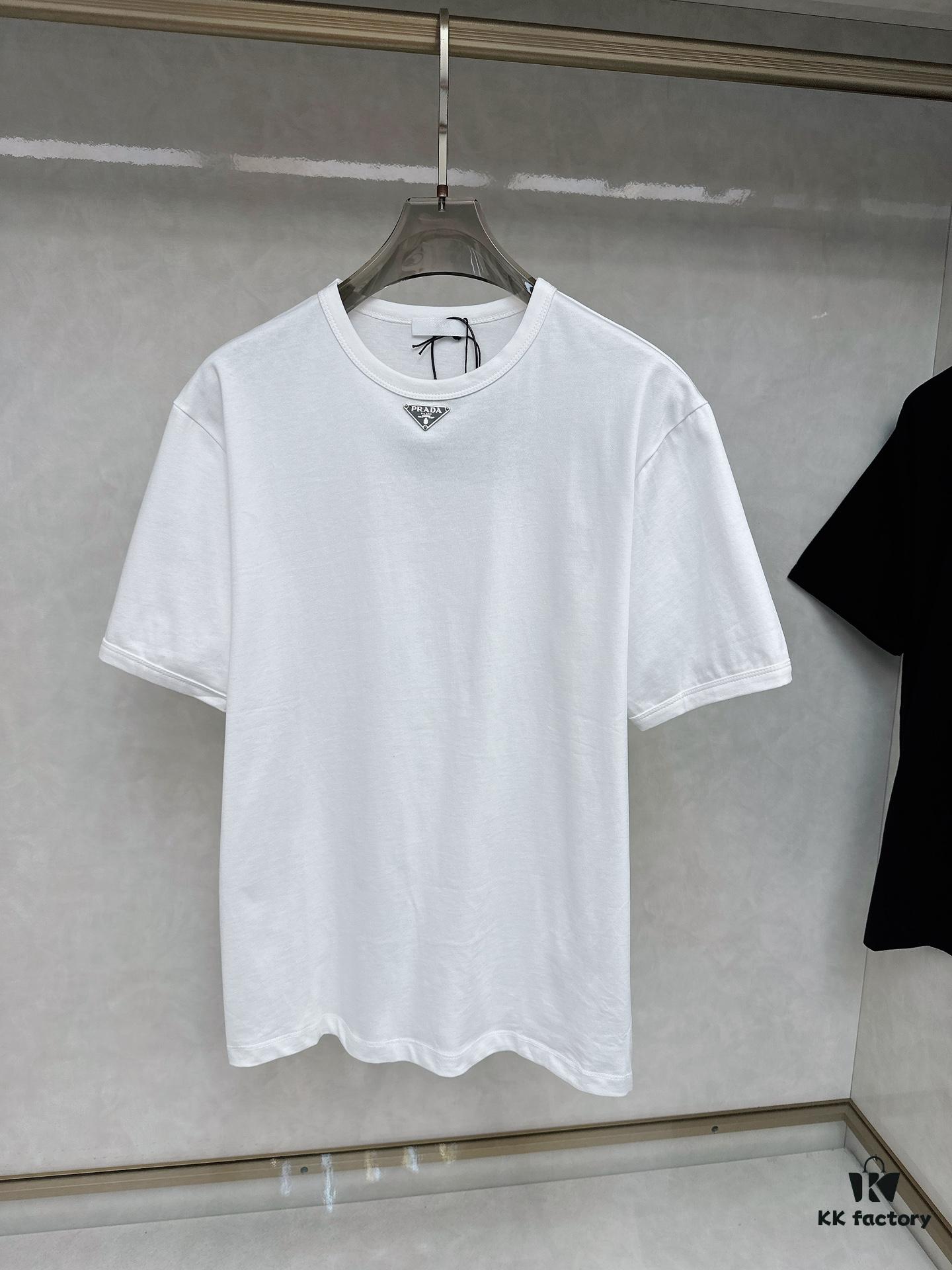 6931a0f6ccd8ab3d7af94d73 PRADA Logo Triangle Short Sleeve T-Shirt