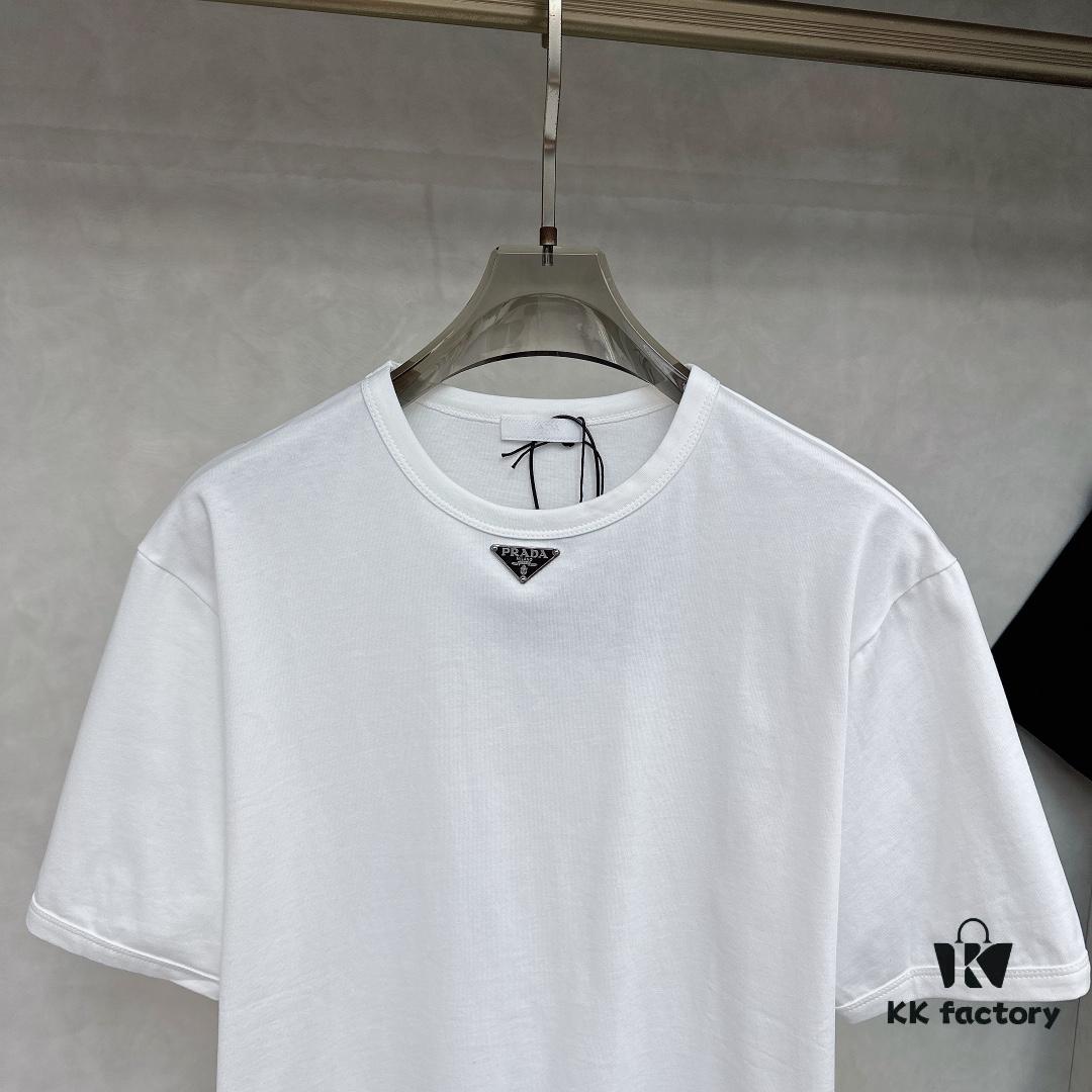 6931a0f6ccd8ab3d7af94d74 PRADA Logo Triangle Short Sleeve T-Shirt