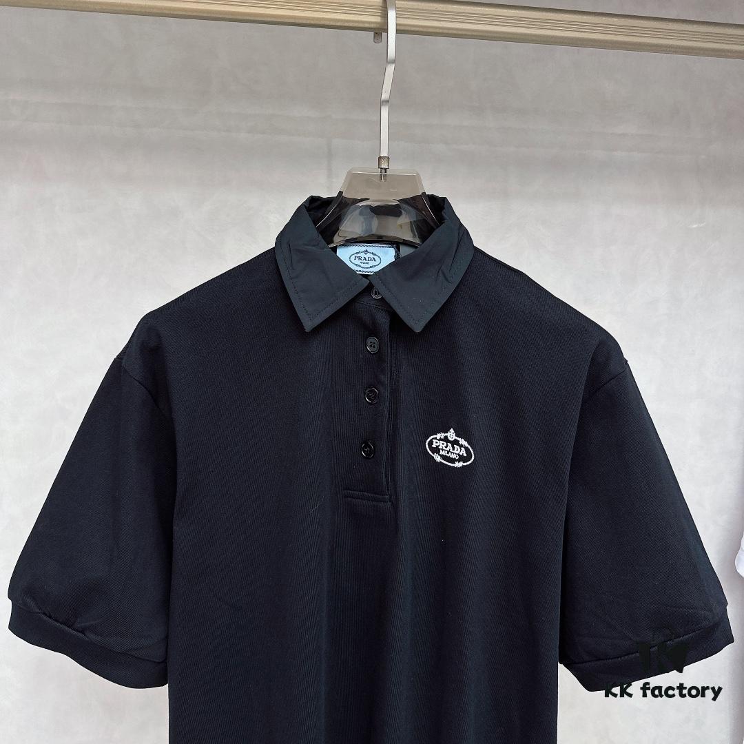 6931a0f6ccd8ab3d7af94d7d Prada Embroidered Collar Polo Shirt