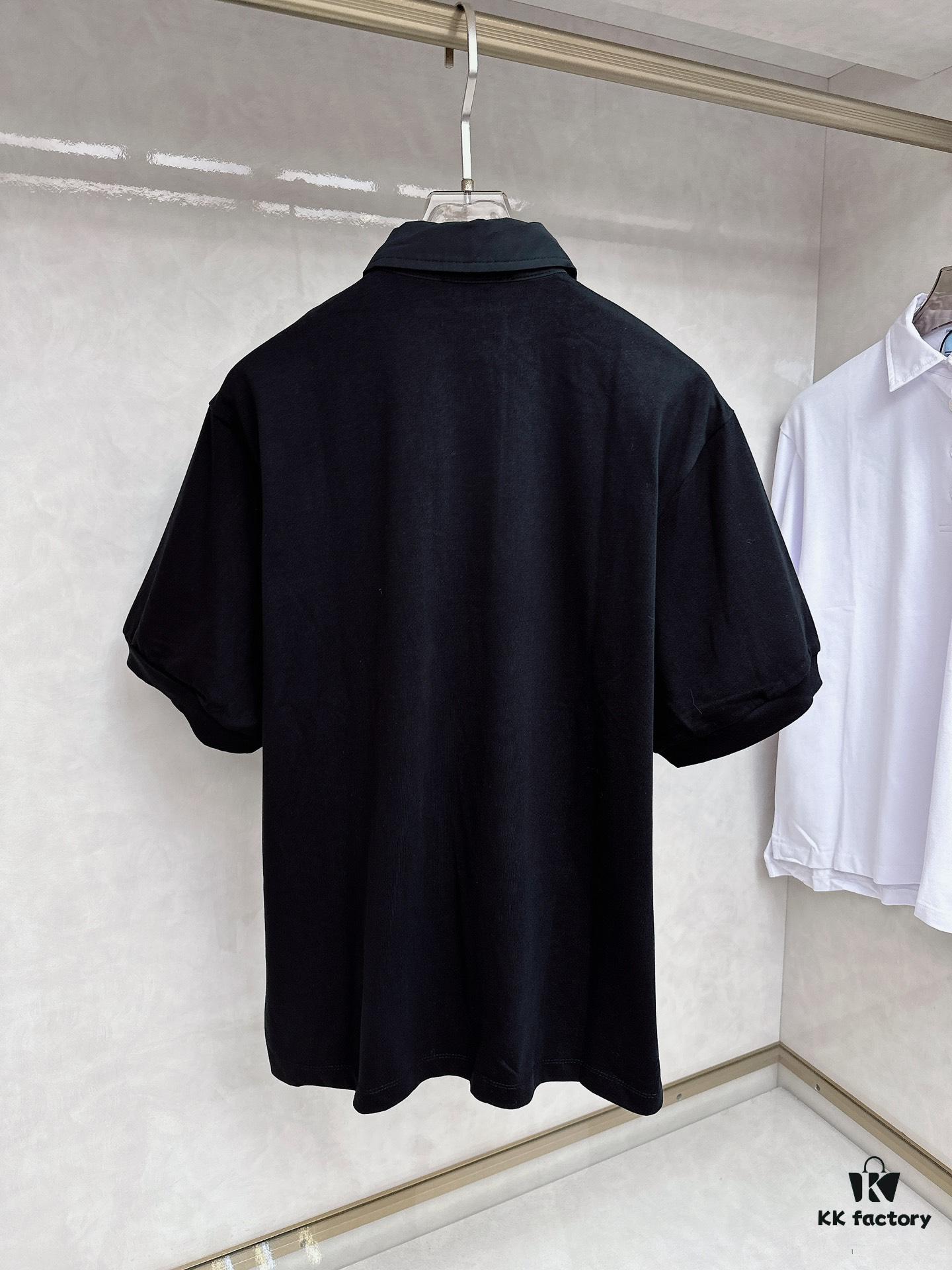 6931a0f6ccd8ab3d7af94d82 Prada Embroidered Collar Polo Shirt