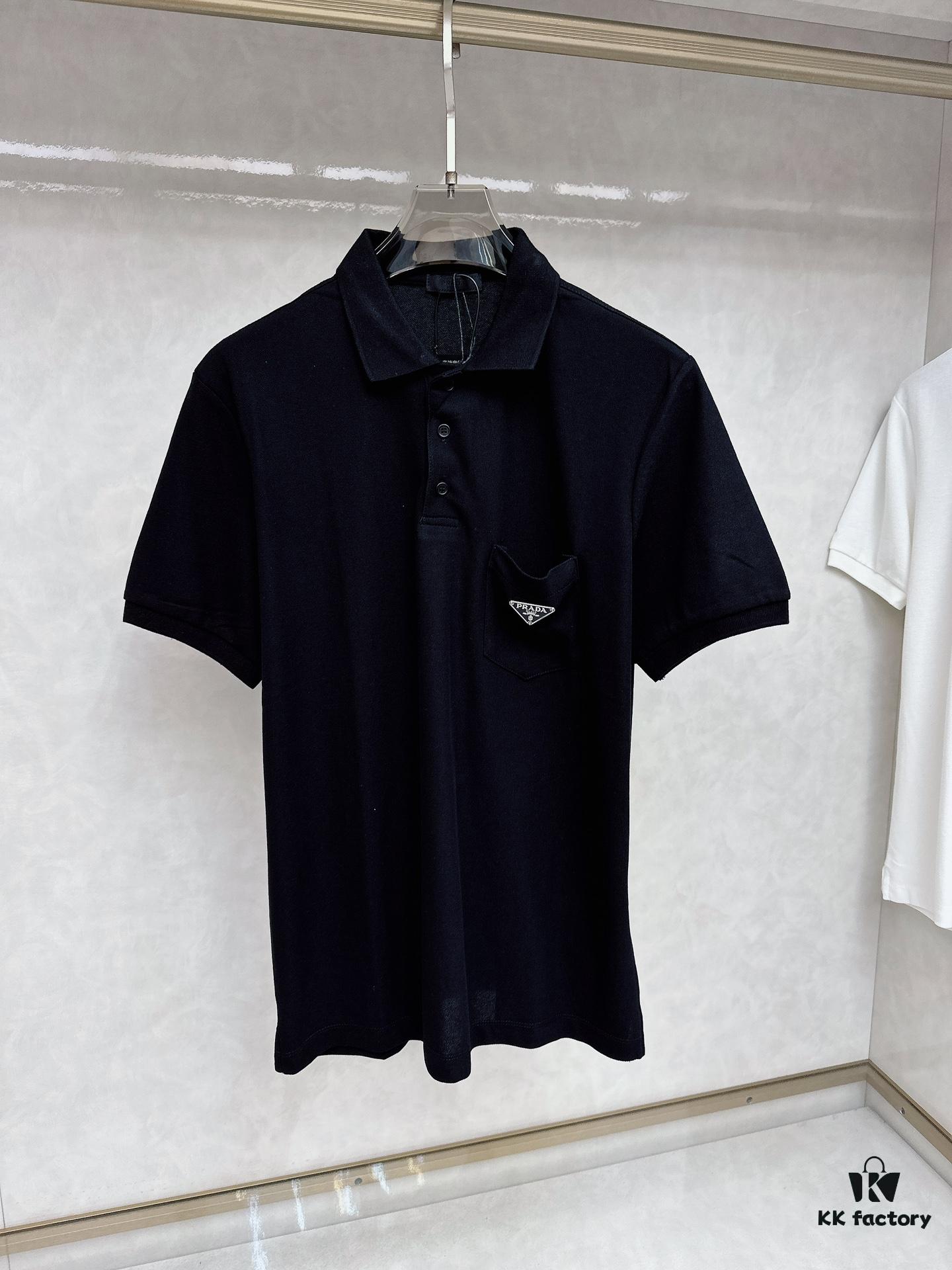 6931a0f7ccd8ab3d7af94d8e PRADA Original Design Premium Polo Shirt with Pocket Steel Logo