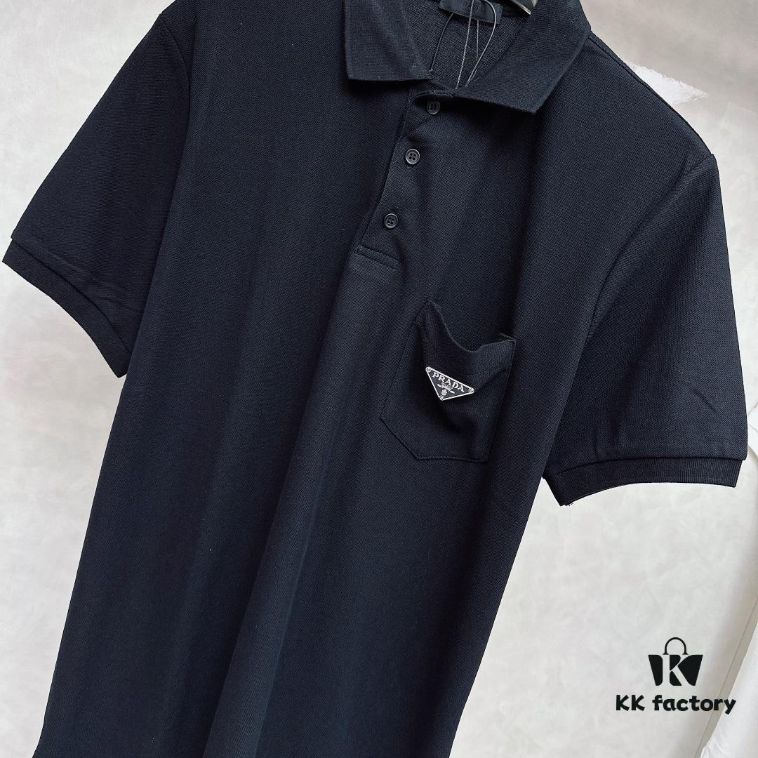 6931a0f7ccd8ab3d7af94d92 PRADA Original Design Premium Polo Shirt with Pocket Steel Logo