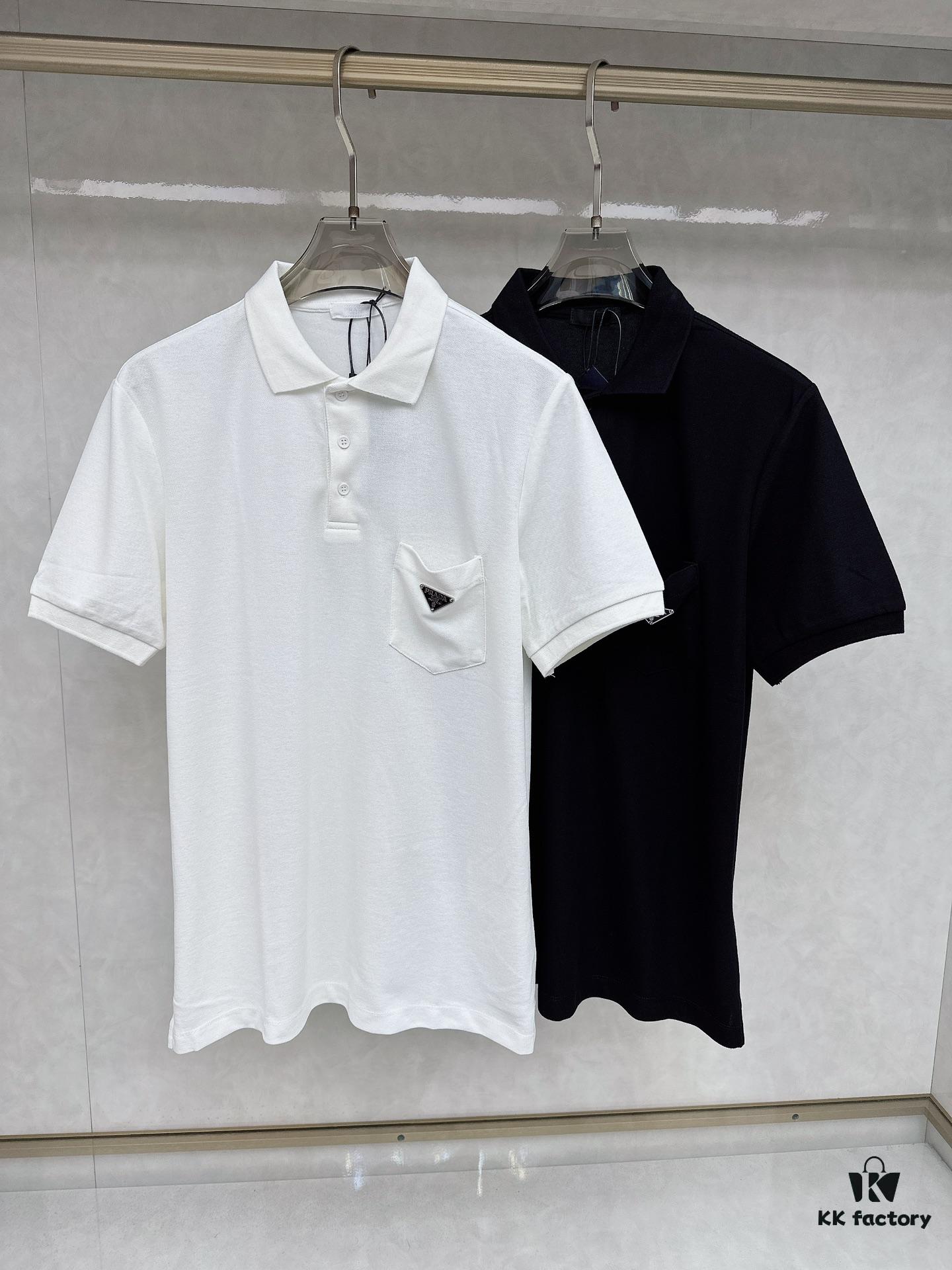 6931a0f7ccd8ab3d7af94d96 PRADA Original Design Premium Polo Shirt with Pocket Steel Logo
