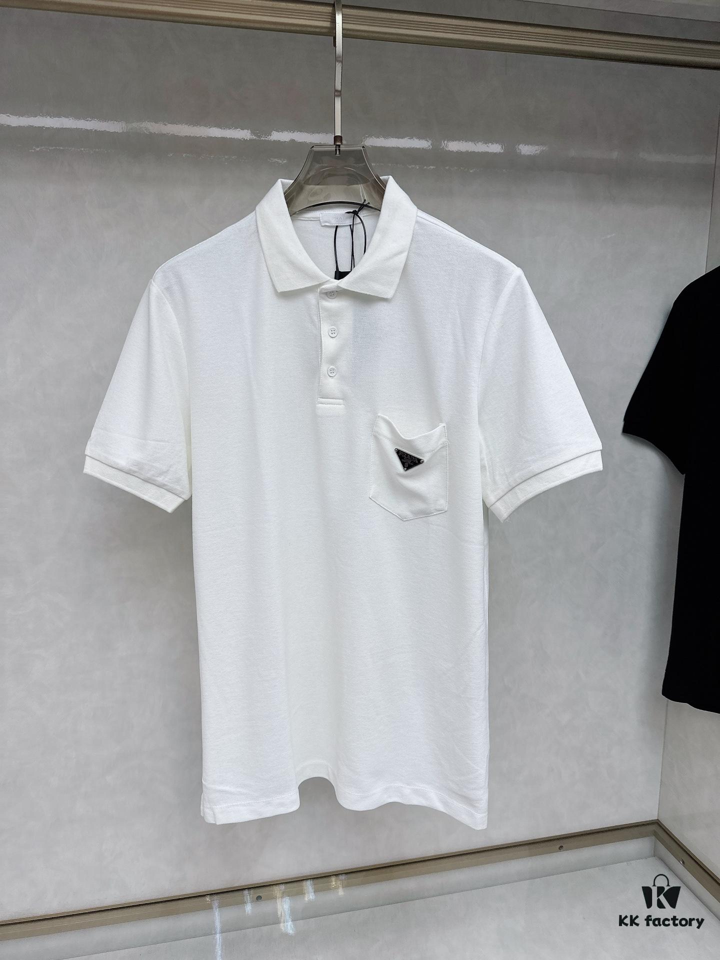 6931a0f7ccd8ab3d7af94d97 PRADA Original Design Premium Polo Shirt with Pocket Steel Logo