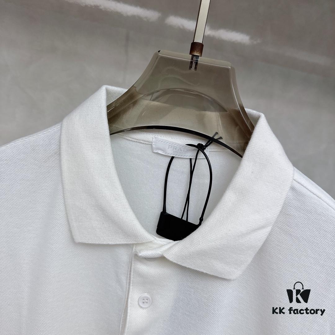 6931a0f7ccd8ab3d7af94d9a PRADA Original Design Premium Polo Shirt with Pocket Steel Logo