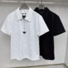 6931a0f8ccd8ab3d7af94d9f PRADA Waffle-Weave Triangular Logo Polo Shirt