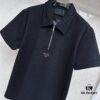 6931a0f8ccd8ab3d7af94da4 PRADA Waffle-Weave Triangular Logo Polo Shirt