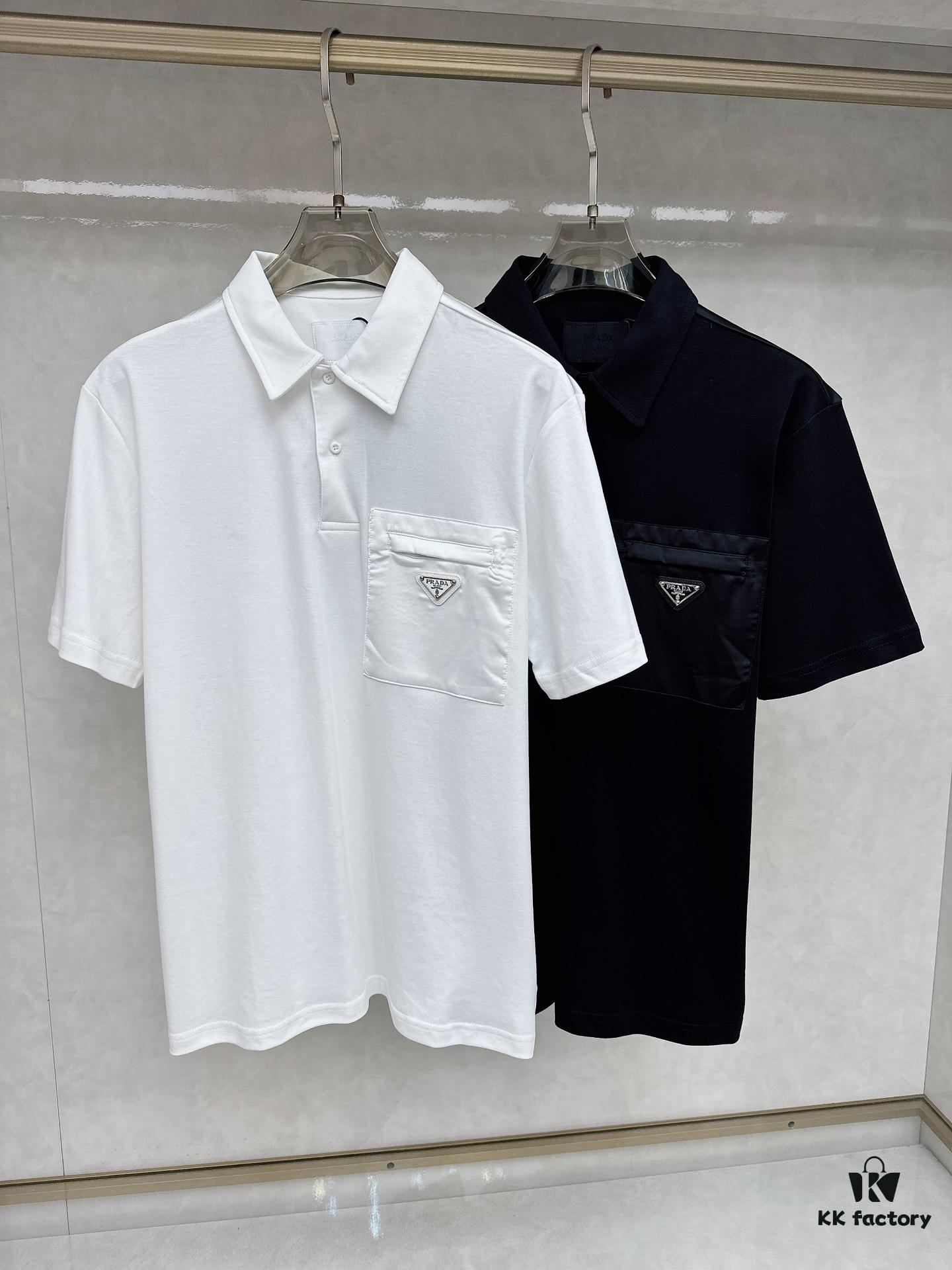 6931a0f9ccd8ab3d7af94dc3 Prada Triangle Logo Zipper Pocket Polo Shirt
