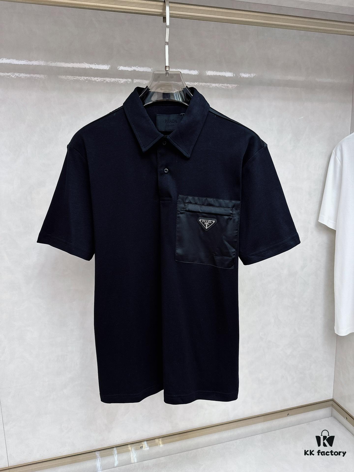 6931a0f9ccd8ab3d7af94dc4 Prada Triangle Logo Zipper Pocket Polo Shirt