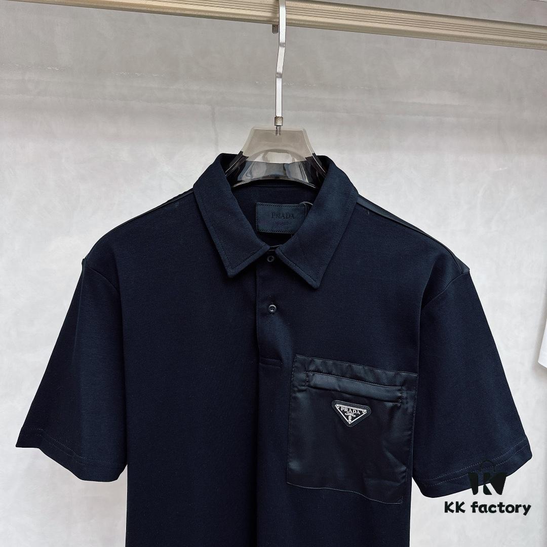 6931a0faccd8ab3d7af94dc5 Prada Triangle Logo Zipper Pocket Polo Shirt