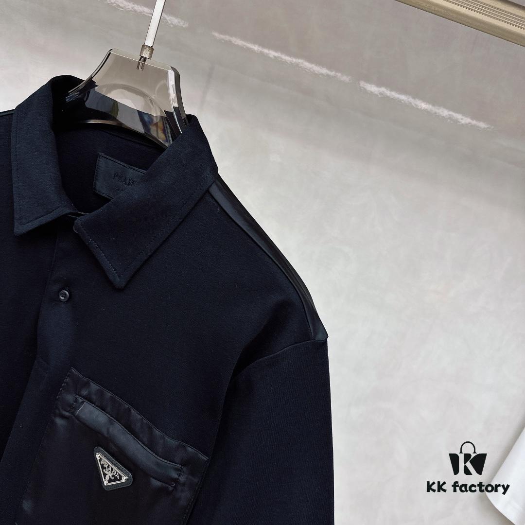 6931a0faccd8ab3d7af94dc6 Prada Triangle Logo Zipper Pocket Polo Shirt