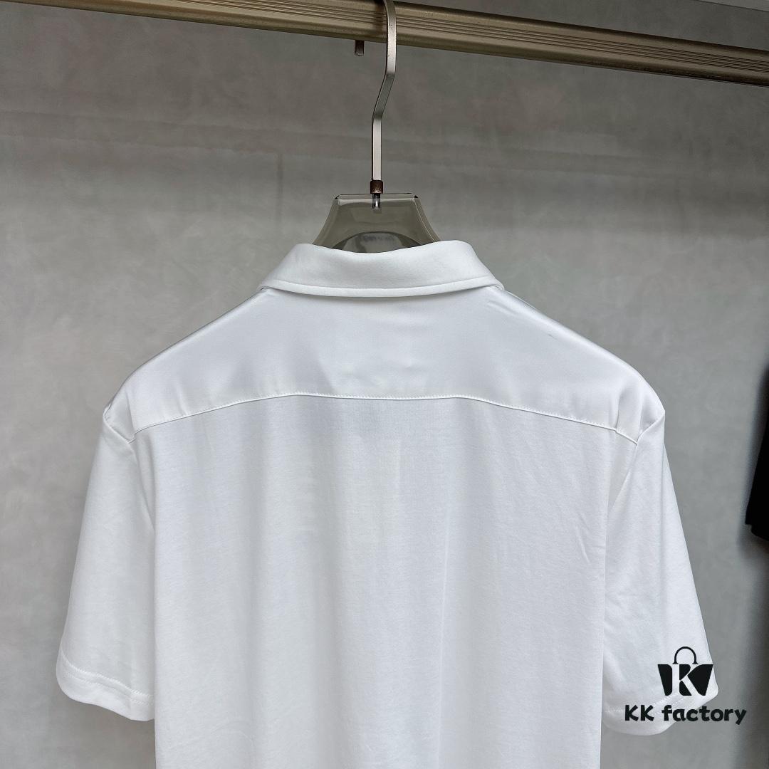 Prada Triangle Logo Zipper Pocket Polo Shirt