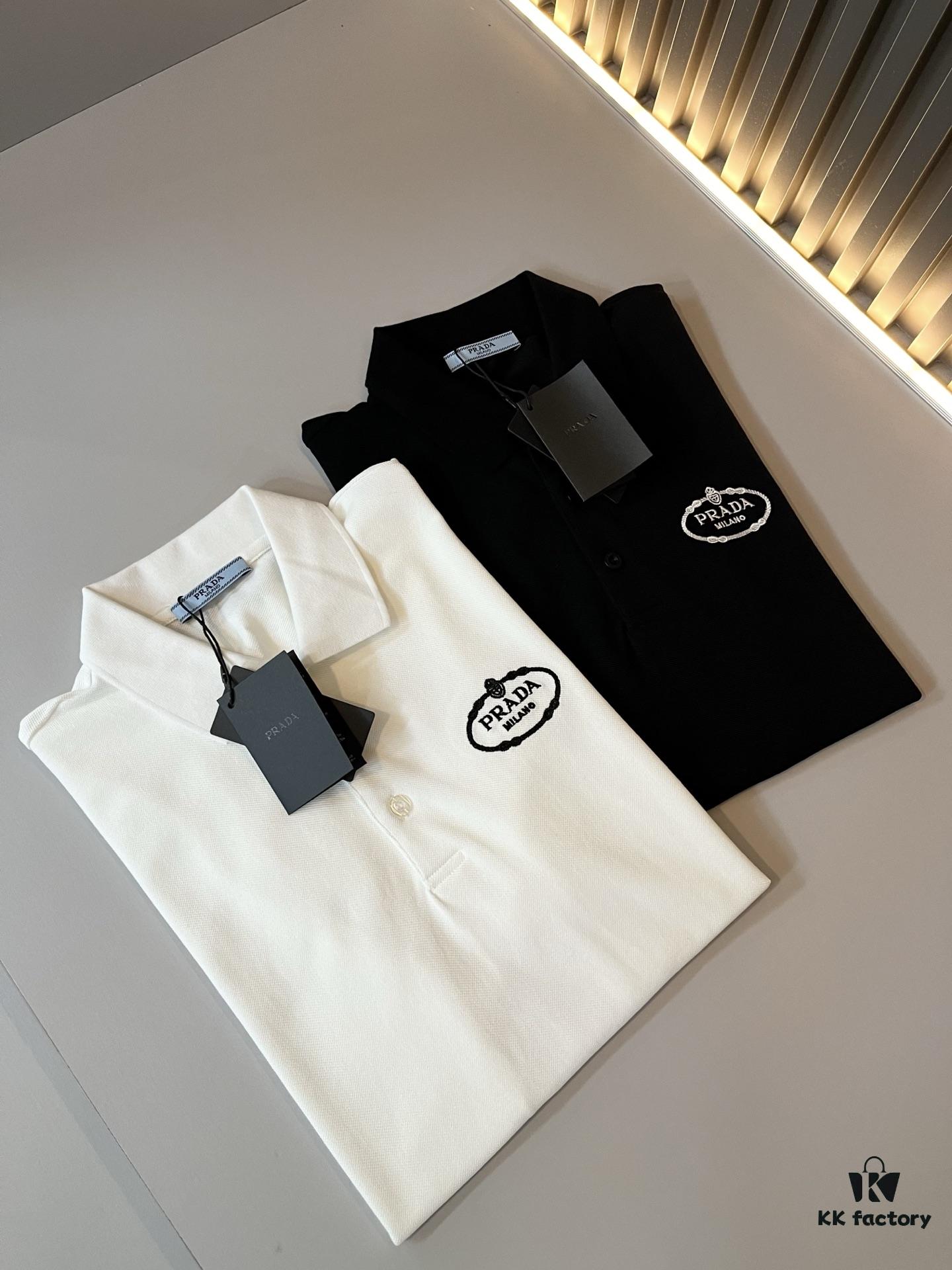 6931a100ccd8ab3d7af94e44 Prad* P*da 2025 Spring and Summer New Arrival Classic Short-Sleeve Polo Shirt Made from 100% Imported Premium Piqué Cotton with Embroidered Chest Logo