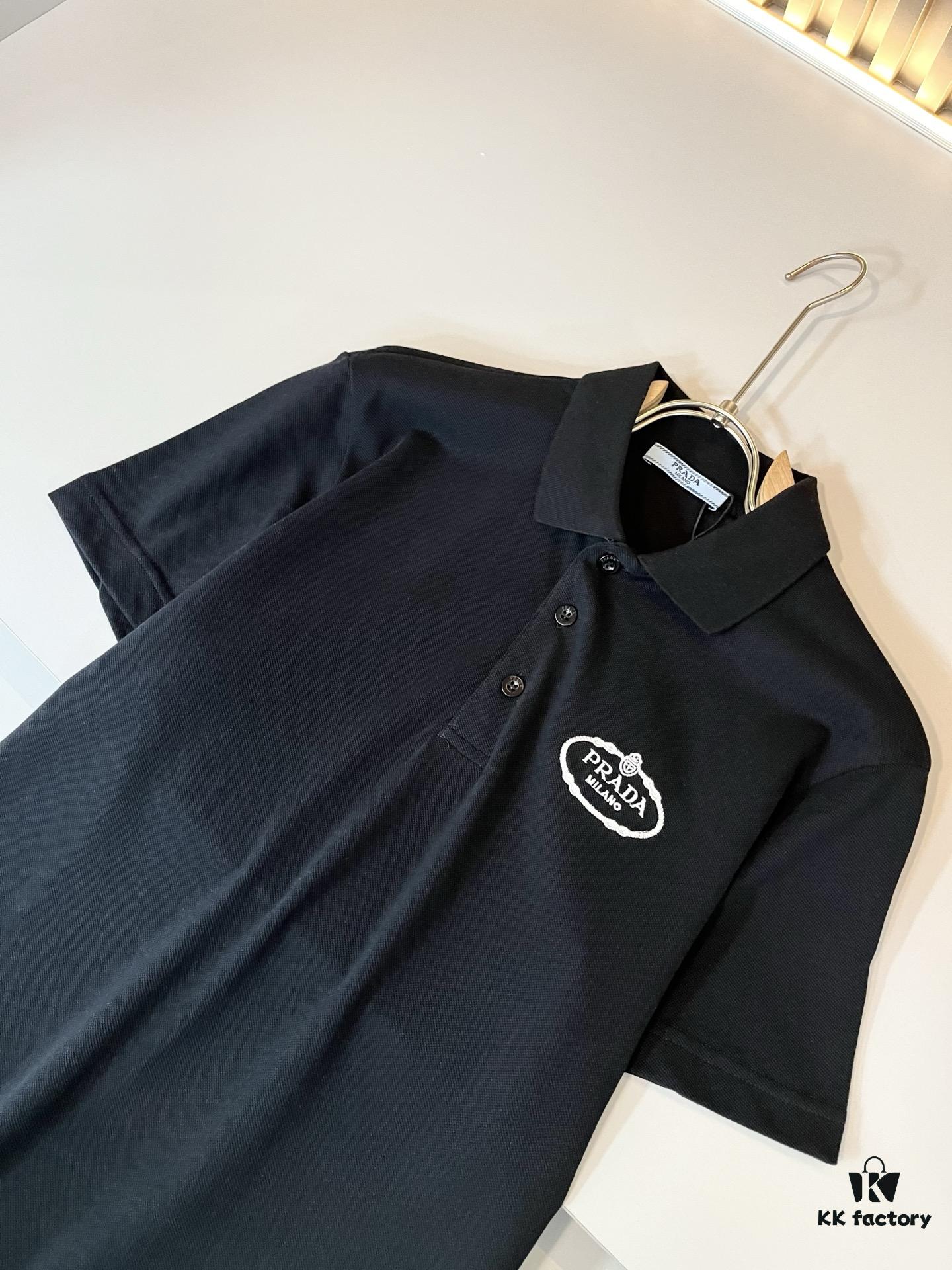 6931a100ccd8ab3d7af94e46 Prad* P*da 2025 Spring and Summer New Arrival Classic Short-Sleeve Polo Shirt Made from 100% Imported Premium Piqué Cotton with Embroidered Chest Logo