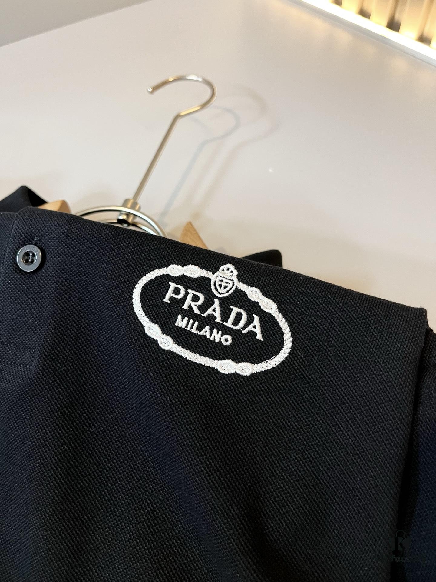 6931a100ccd8ab3d7af94e49 Prad* P*da 2025 Spring and Summer New Arrival Classic Short-Sleeve Polo Shirt Made from 100% Imported Premium Piqué Cotton with Embroidered Chest Logo