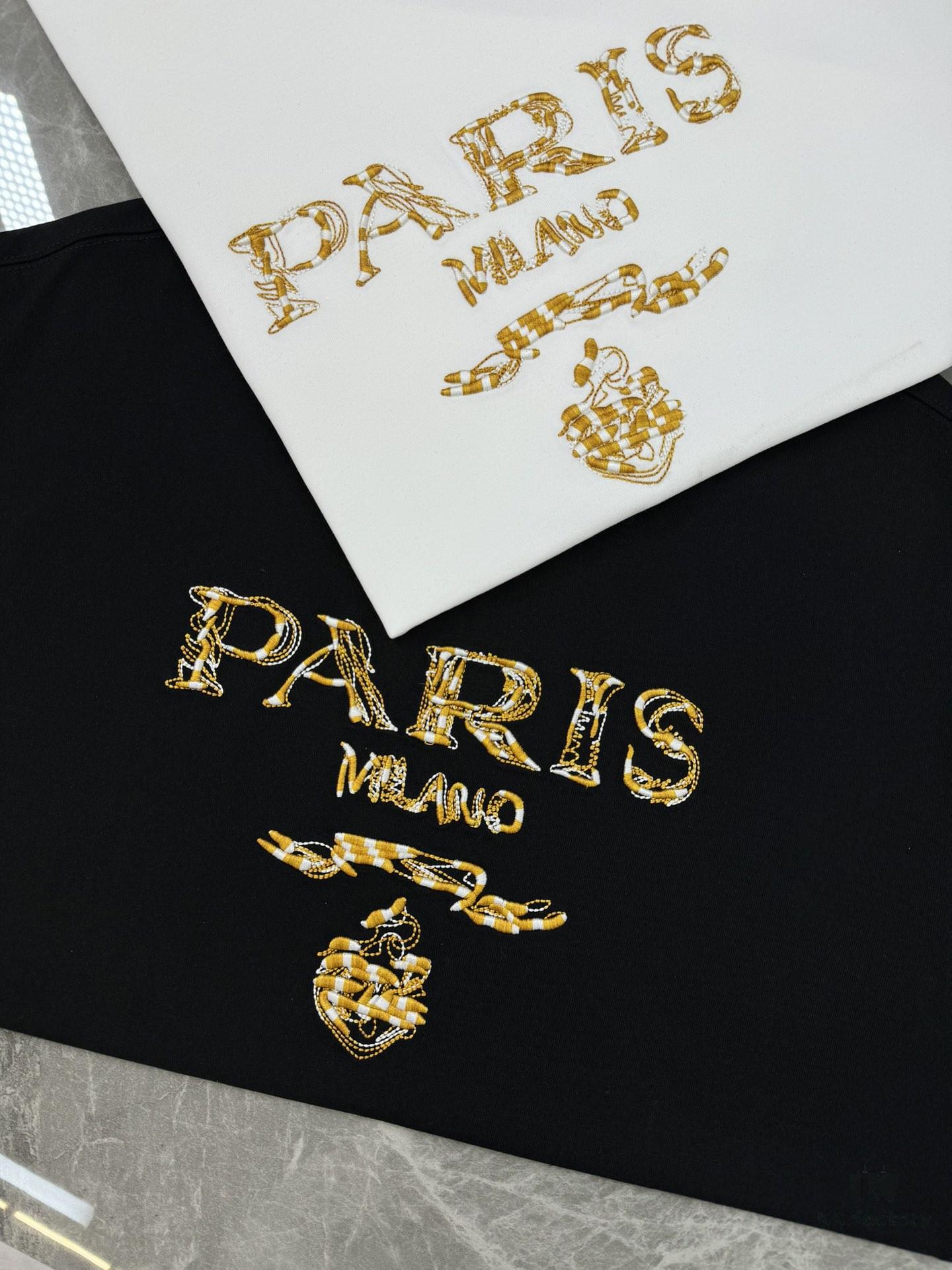 6931a101ccd8ab3d7af94e62 Prada New Arrival 2025 T-Shirt, Unisex Design, Premium Heavy Embroidery with Alphabetic Pattern, 280g High-Quality Soft Cotton, Loose Fit, Ideal for Everyday Wear