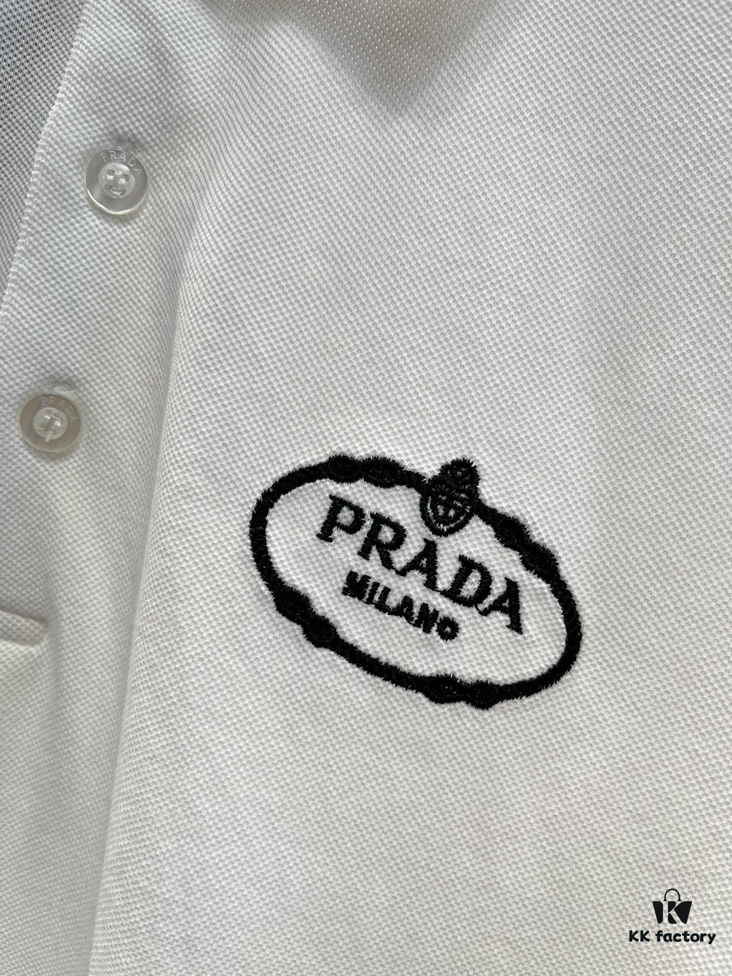 6931a102ccd8ab3d7af94e6b PRADA 2025S New Arrival Recommended Classic Embroidered Polo Shirt