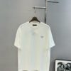 6931a103ccd8ab3d7af94e78 PRAD* Prada 25s New Arrival Unisex T-Shirt with Embroidered Back Logo, Contrast Pink Design, Triangle Metal Badge on Chest, 280g Pure Cotton Fabric, Classic Brand Lettering, High-Fashion Streetwear