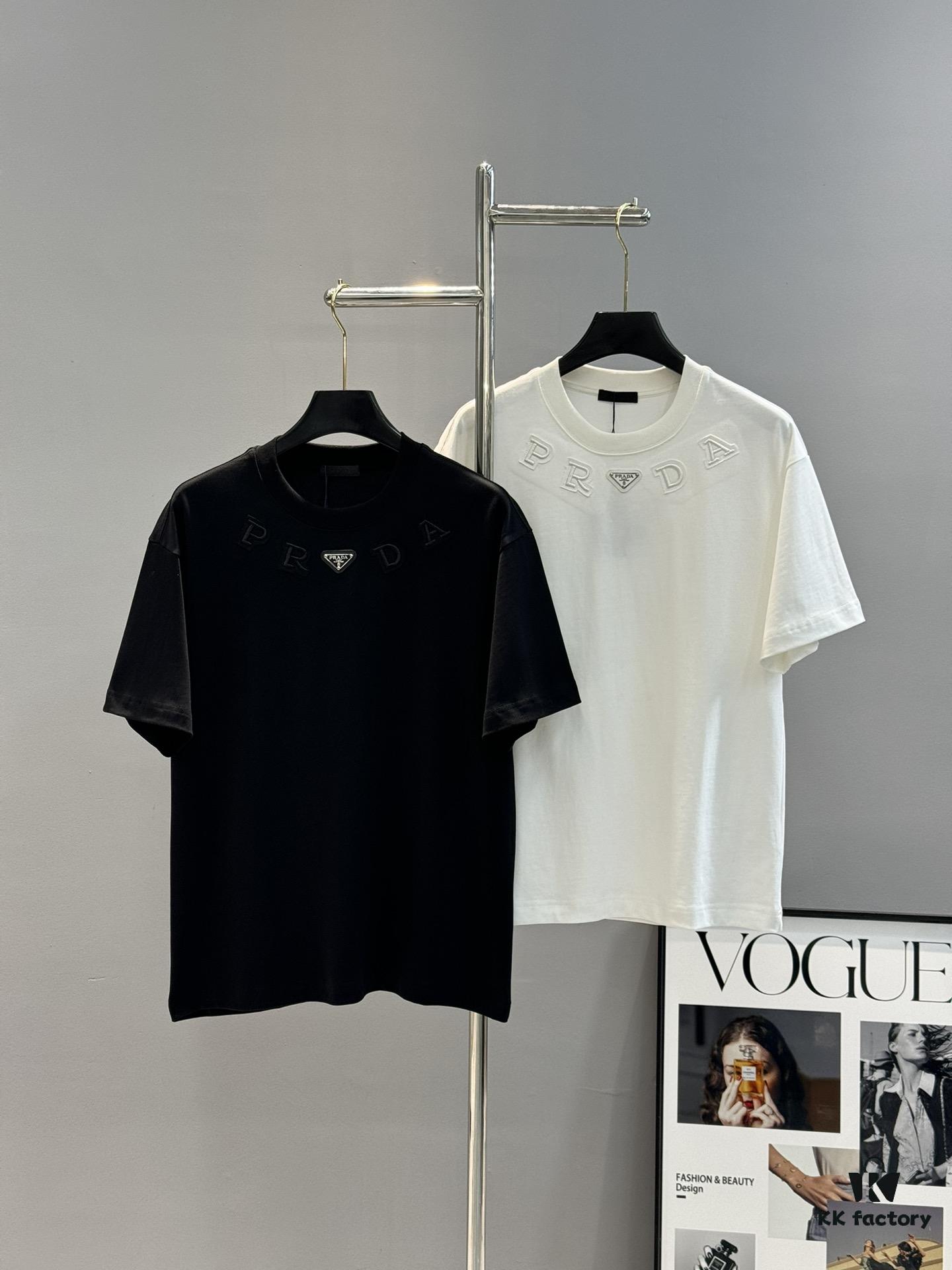 6931a106ccd8ab3d7af94e9c PRADA New Arrival Unisex T-Shirt 25S – Official Website Launch, 3D Embroidered Logo Design with Classic Leather Triangle Badge, Premium 40-Single 260g Cotton Fabric, Breathable and Comfortable, Essential Wardrobe Piece for Layering or Wearing Alone