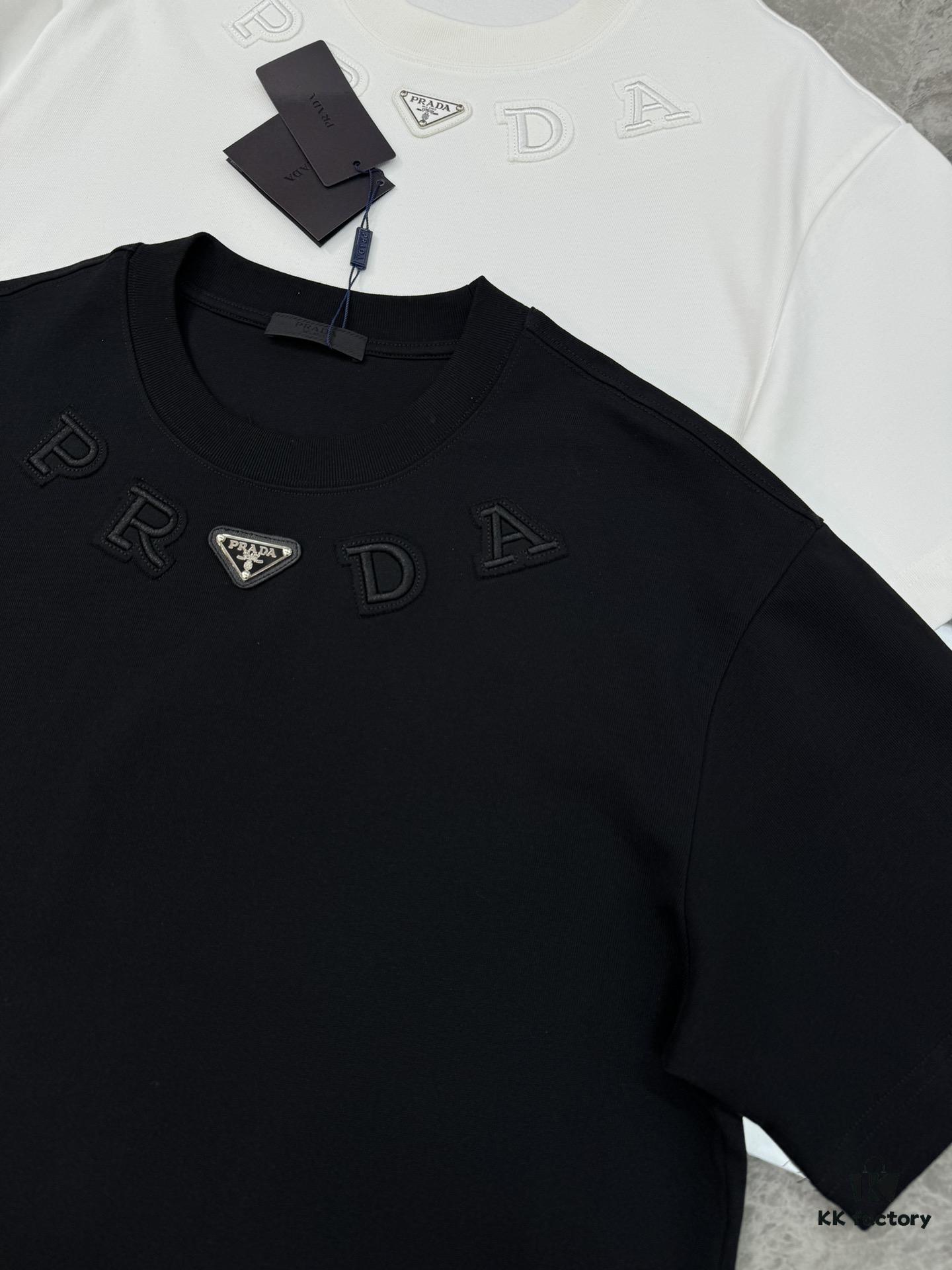 6931a106ccd8ab3d7af94ea0 PRADA New Arrival Unisex T-Shirt 25S – Official Website Launch, 3D Embroidered Logo Design with Classic Leather Triangle Badge, Premium 40-Single 260g Cotton Fabric, Breathable and Comfortable, Essential Wardrobe Piece for Layering or Wearing Alone