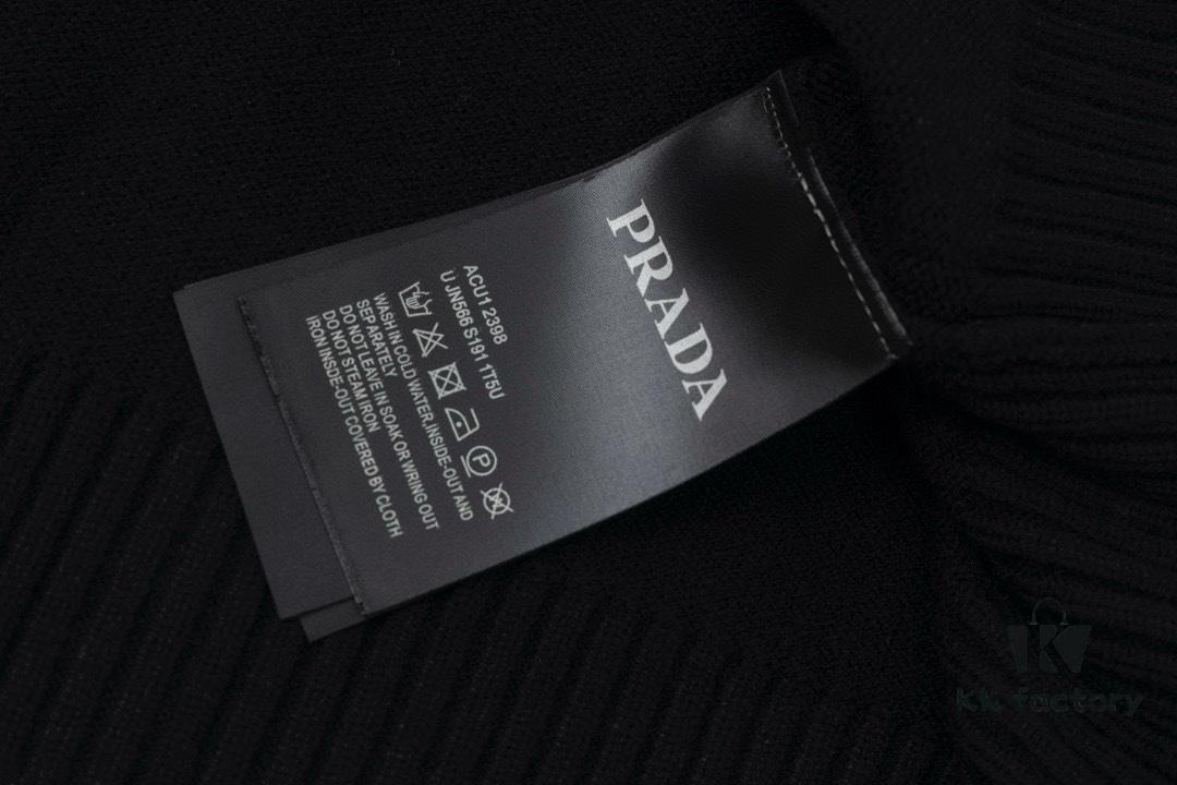 6931a10bccd8ab3d7af94ef8 Prada Jacquard Letter Knit Sweater Coat Y077