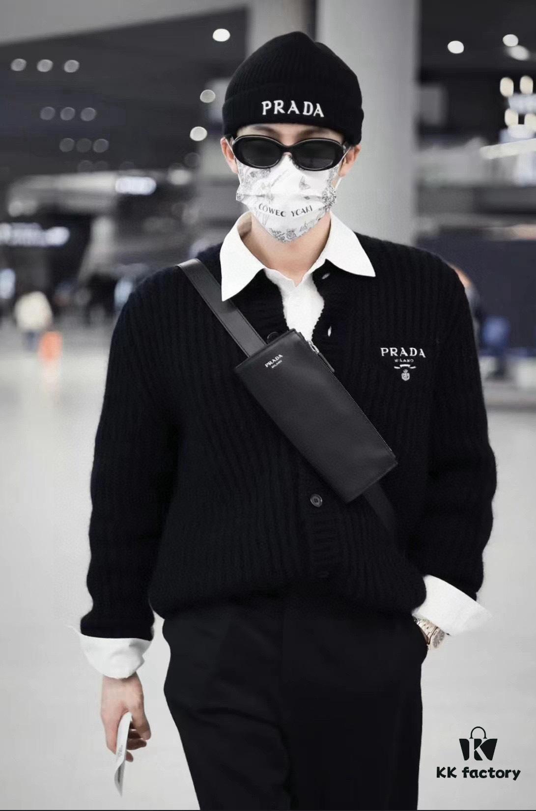 6931a10bccd8ab3d7af94eff PRADA Wool Cardigan with Chunky Knit, Authentic Original Design