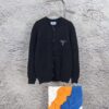 PRADA Wool Cardigan with Chunky Knit, Premium Craftsmanship, Embroidered Logo, Authentic Reproduction