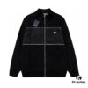 New PRADA Triangle Logo Patch Stand Collar Jacket Unisex Couple Style