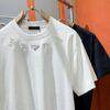 6931a113ccd8ab3d7af94fa0 PRADA 2025 Spring/Summer New Short Sleeve T-Shirt! Runway Design Fashion Casual Tee with Signature Logo – Soft 100% Cotton, Unisex Loose Fit