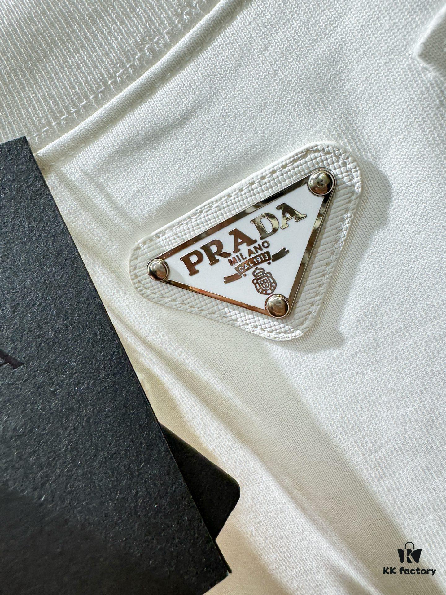 6931a113ccd8ab3d7af94fa1 PRADA 2025 Spring/Summer New Short Sleeve T-Shirt! Runway Design Fashion Casual Tee with Signature Logo – Soft 100% Cotton, Unisex Loose Fit