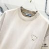 6931a118ccd8ab3d7af94ff3 PRADA/Prada 320g Washed Short Sleeve T-Shirt with Minimalist Triangular Logo Embroidery