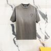 6931a118ccd8ab3d7af94ff8 PRADA Washed 320g Short Sleeve T-Shirt with Minimalist Triangular Embroidered Logo