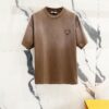6931a118ccd8ab3d7af95001 PRADA/Prada 320g Washed Short-Sleeve T-Shirt with Minimalist Triangular Patch Embroidery Logo