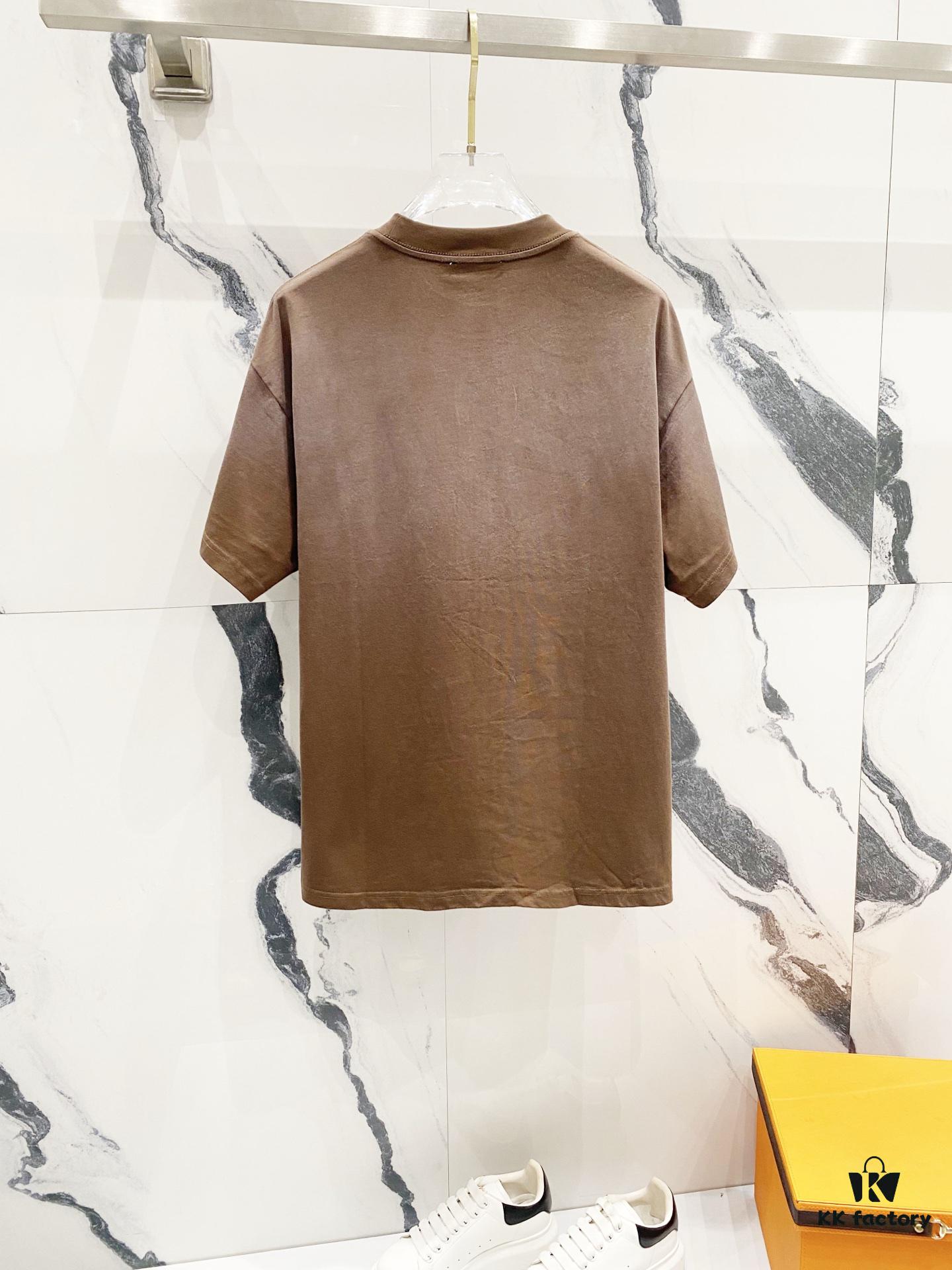 6931a118ccd8ab3d7af95002 PRADA/Prada 320g Washed Short-Sleeve T-Shirt with Minimalist Triangular Patch Embroidery Logo