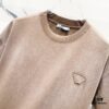 6931a119ccd8ab3d7af95004 PRADA/Prada 320g Washed Short-Sleeve T-Shirt with Minimalist Triangular Patch Embroidery Logo