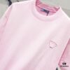 6931a11accd8ab3d7af95018 PRADA/Prada 320g Washed Short-Sleeve T-Shirt with Minimalist Triangular Logo Embroidery