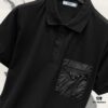 6931a11bccd8ab3d7af95034 PRADA Men's Polo Shirt with Lapel, Nylon Pocket Zipper Design, Brand Triangle Logo Metal Badge